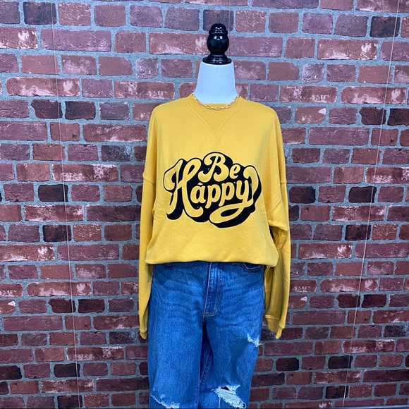 Be Happy Sweatshirt Golden Yellow - Picture 9 of 11